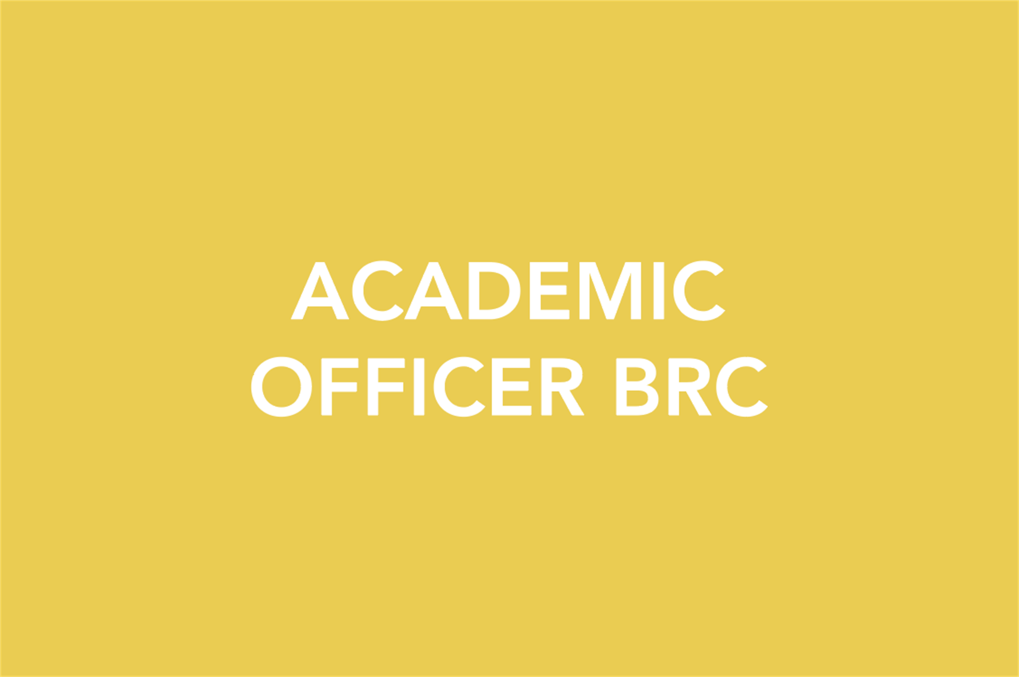 Academic Officer BRC